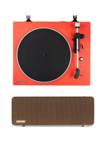 Комплект Premiera проигрыватель ECO BT + активная акустика ES-422A, Красный/Коричневый