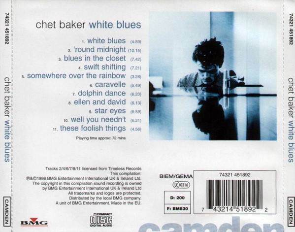 White blues. Chet Baker White Blues. Chet Baker CD. Chet Baker 